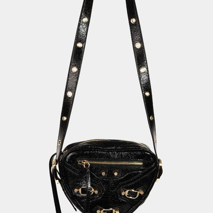 Fame PU Leather Triangle Crossbody Bag