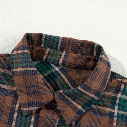 Plaid Collared Neck Button Up Jacket