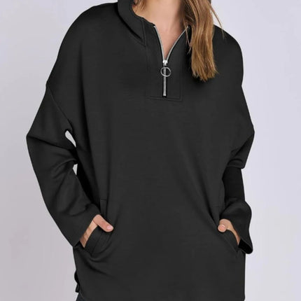 Quarter Zip Long Sleeve Hoodie