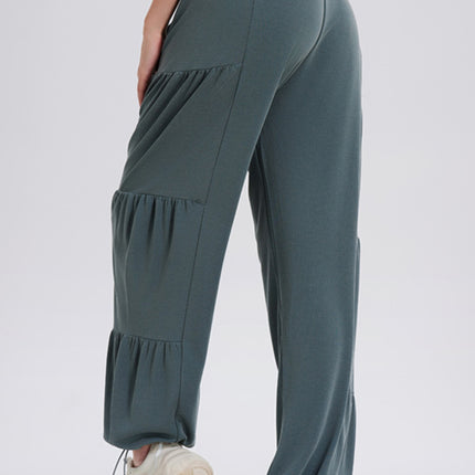 Basic Bae Drawstring Elastic Waist Ruched Joggers