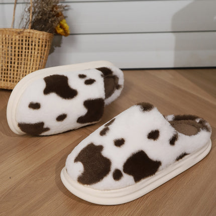 Animal Print Faux Fur Slippers