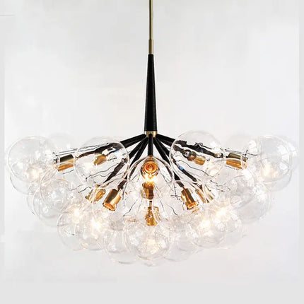 Nordic Glasses Chandelier Balck White Coffee Wires Pendant Lights 9 /12 /18 Glass Hanging Lights Luminaria  Home Decor