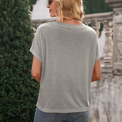 Pocketed Round Neck Short Sleeve T-Shirt