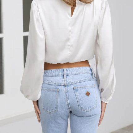 Turtleneck Balloon Sleeve Blouse