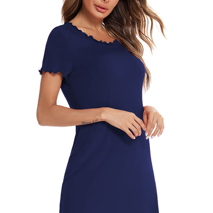 Round Neck Short Sleeve Lounge Dress