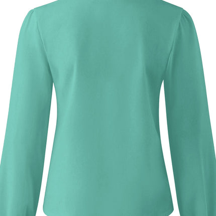 Full Size Ruffled V-Neck Long Sleeve Blouse