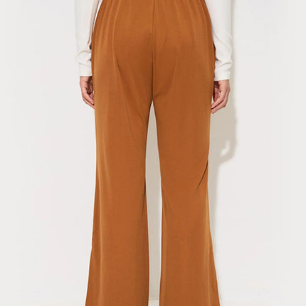 Slit Wide Leg Pants with Pockets