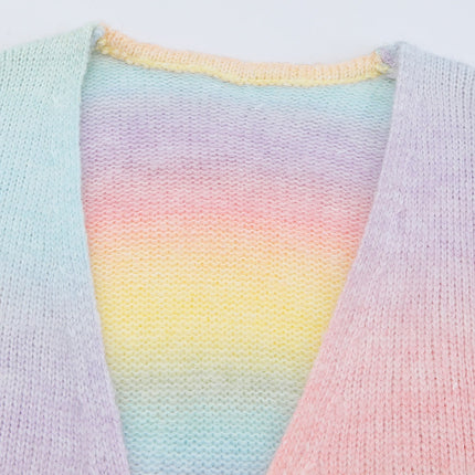 Gradient Open Front Drop Shoulder Cardigan