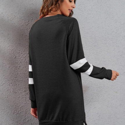 Full Size Striped Round Neck Long Sleeve T-Shirt