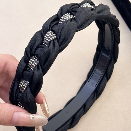 Rhinestone Braided Wide Headband