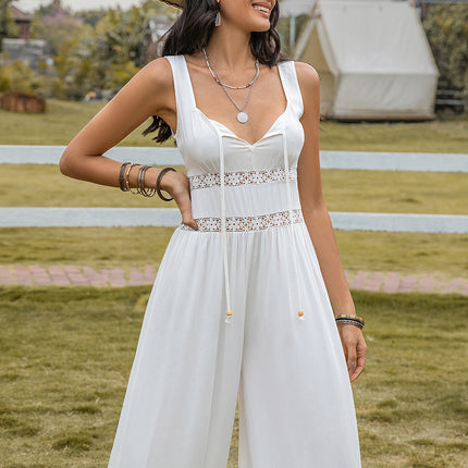 Backless Wide Strap Wide Leg Jumpsuit