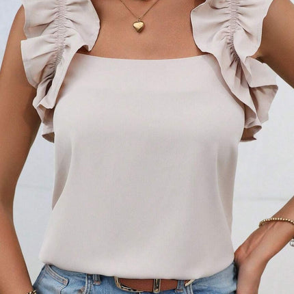 Ruffled Square Neck Tank