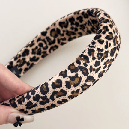 Leopard Polyester Wide Headband