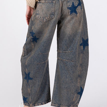 SAGE + FIG Star Wide Leg Jeans with Pockets