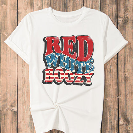 Letter Graphic Round Neck Short Sleeve T-Shirt - Vickie Lynn's