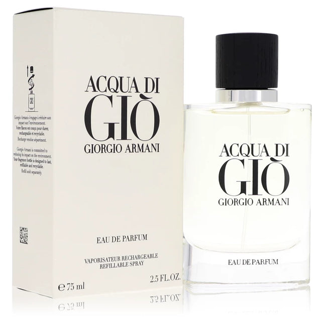 Acqua Di Gio Cologne By Giorgio Armani for Men 2.5 oz refillable Parfum
