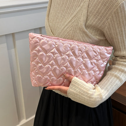 Ruched Heart Clutch with Zipper