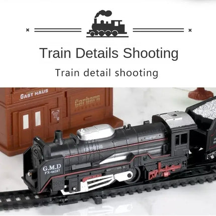 Simulation Electric Train Model with Track Railway Toys Battery Operated Classical High-speed Rail train toys for children