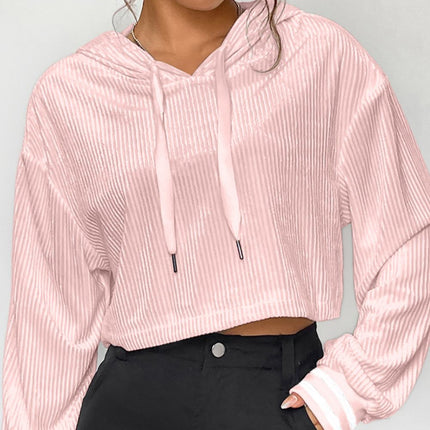 Drawstring Drop Shoulder Long Sleeve Hoodie