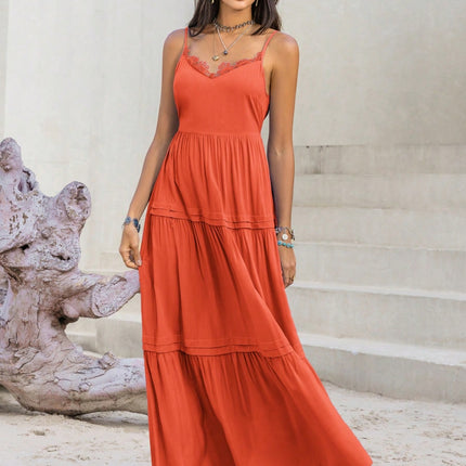 Lace Detail V-Neck Cami Dress