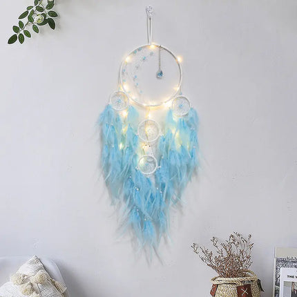 2023 New Dream catchers Retro 5 Ring Dream Catchers Home Decoration Indians Natural Stone Tree of Life Dreamcatcher Wall Hanging
