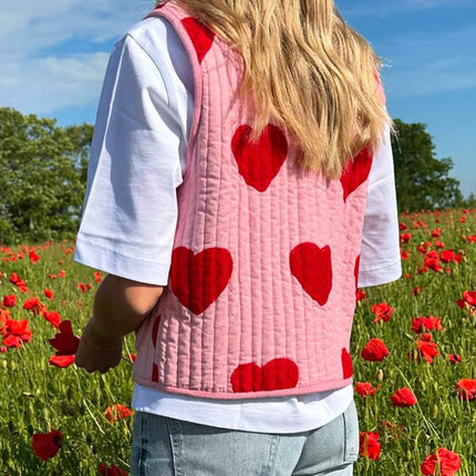 Tied Heart Vest with Pockets