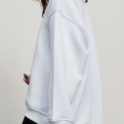 Oversize Round Neck Dropped Shoulder Sweatshirt