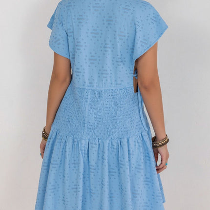 Cutout Surplice Short Sleeve Dress