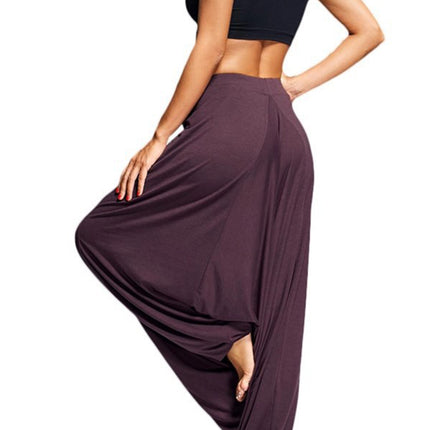 Tied Mid Waist Long Harem Pants