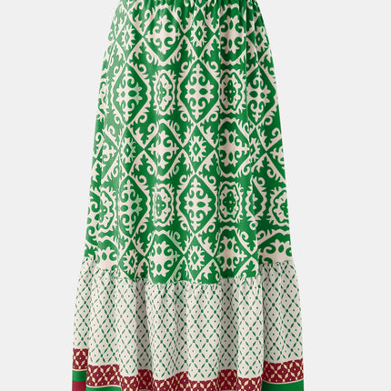 Geometric Elastic Waist Maxi Skirt