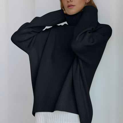 Basic Bae Turtleneck Dropped Shoulder Long Sleeve Sweater