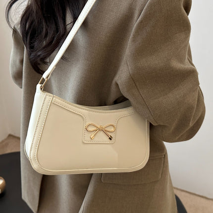 Bow Trim PU Leather Shoulder Bag