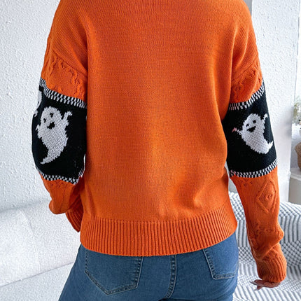 Ghost Round Neck Long Sleeve Sweater