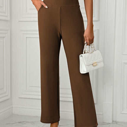 High Waist Straight Leg Pants