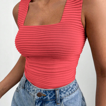 Square Neck Wide Strap Tank