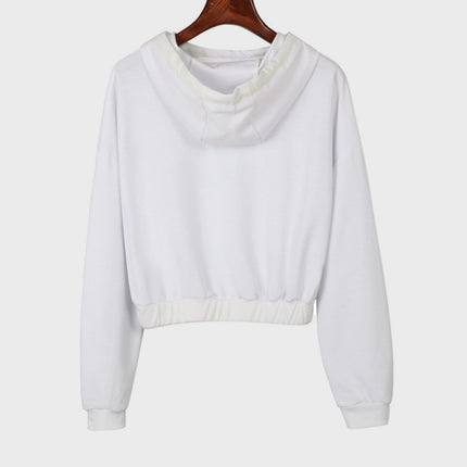 Perfee Drawstring Letter Long Sleeve Hoodie