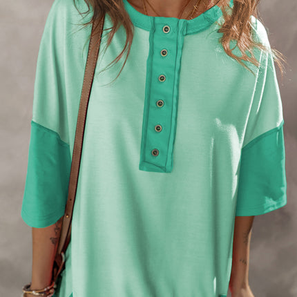 High-Low Round Neck Half Sleeve T-Shirt