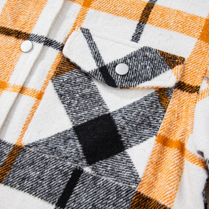 Plaid Snap Down Collared Neck Shacket