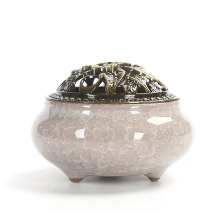 Fashion Lucky Home Decoration for Incense Black Glaze Disc Censer Ceramic Incense Burner Incense Seat Indoor Household