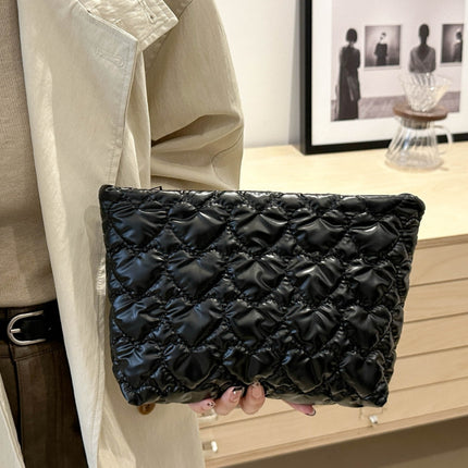 Ruched Heart Clutch with Zipper