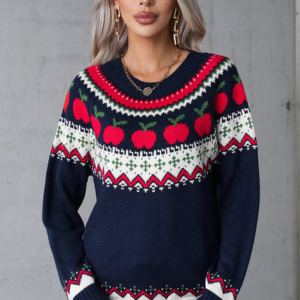 Angel Wings Graphic Round Neck Long Sleeve Sweater