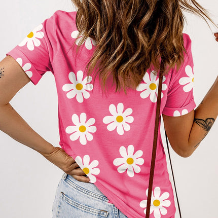 Printed Round Neck Short Sleeve T-Shirt