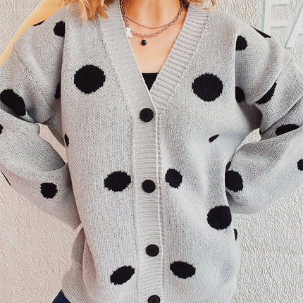 Polka Dot Button Up Cardigan