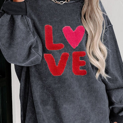 Valentine’s Day LOVE Round Neck Long Sleeve Sweatshirt