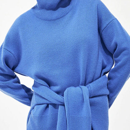 Turtleneck Drop Shoulder Long Sleeve Sweater