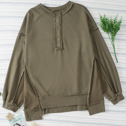 Exposed Seam Long Sleeve Sweatshirt