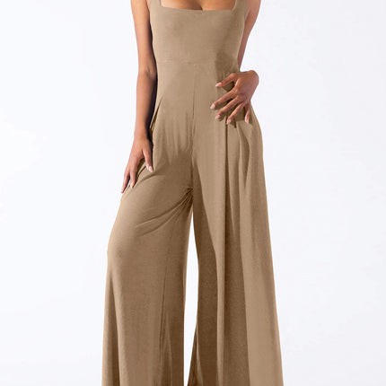 Square Neck Wide Strap Jumpsuit