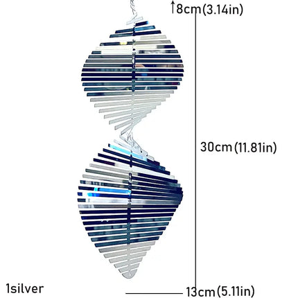 3D Rotating Wind Spinner Garden Decoration Outdoor Pendants Balcony Wind Chimes Hanging Decorations for the House Home Decor Set