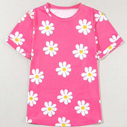 Printed Round Neck Short Sleeve T-Shirt