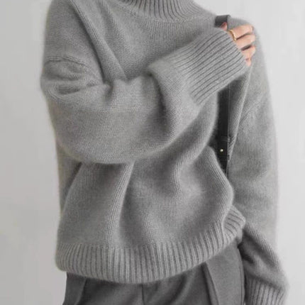 Turtleneck Dropped Shoulder Long Sleeve Sweater